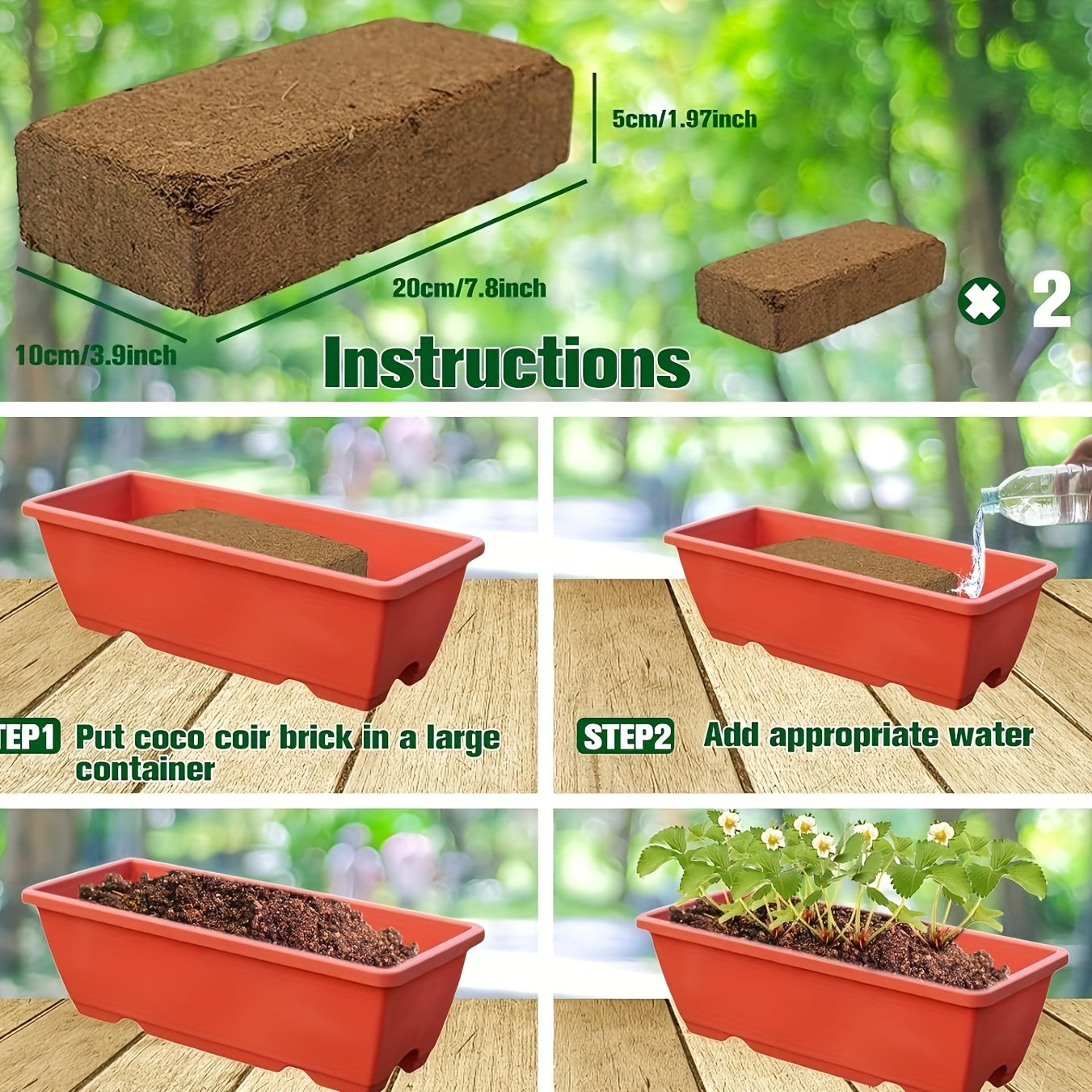 12 Pcs Compressed Coconut Coir Brick