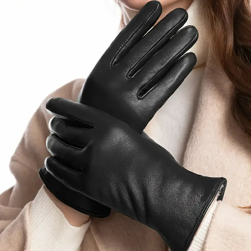 Sheepskin Leather Winter Gloves