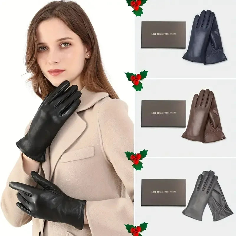 Sheepskin Leather Winter Gloves