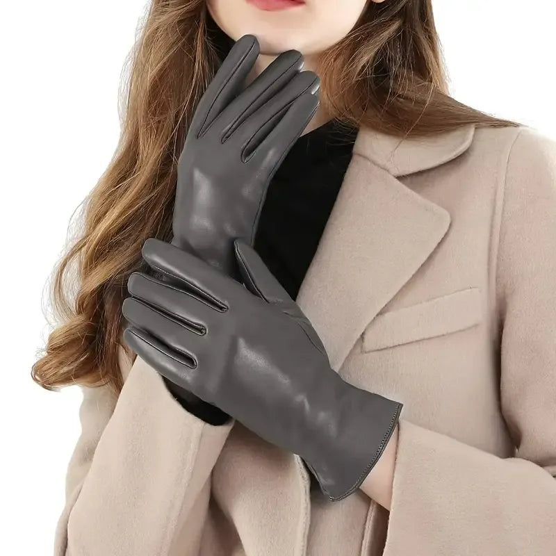 Sheepskin Leather Winter Gloves