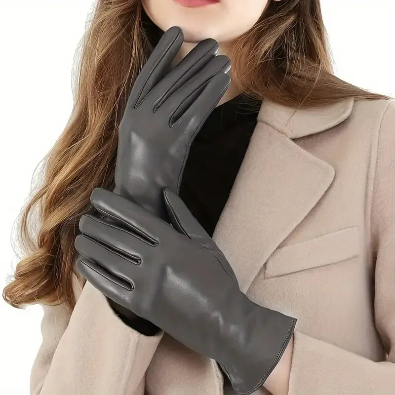 Sheepskin Leather Winter Gloves