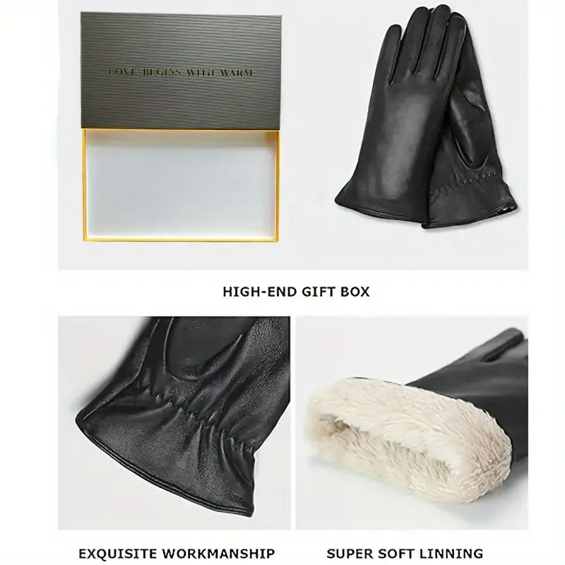 Sheepskin Leather Winter Gloves