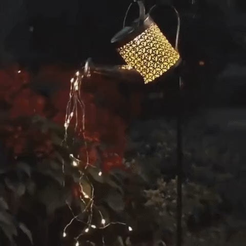 Solar Watering Can with Cascading Lights