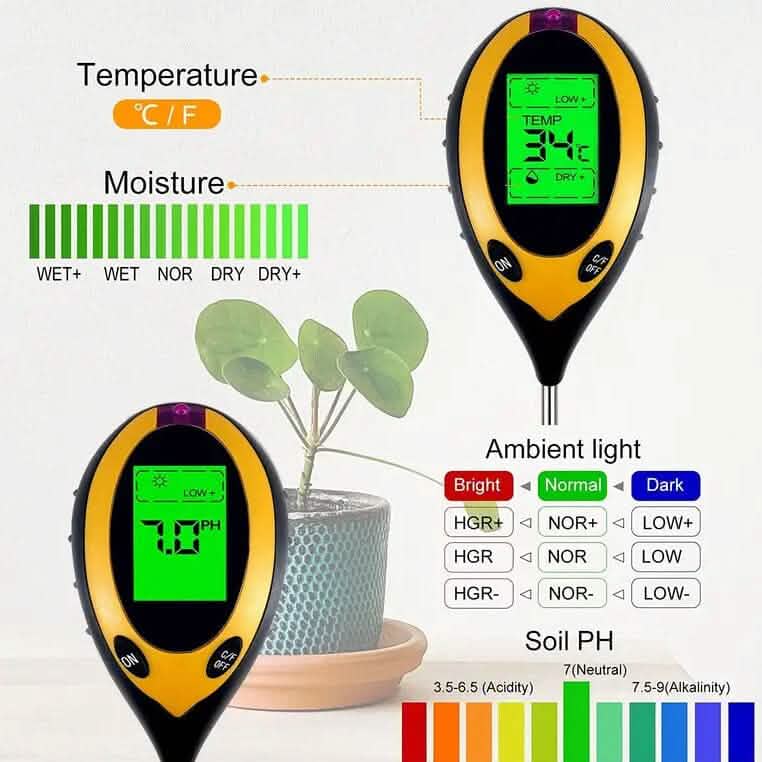 4-in-1 Digital ph Meter for Soil