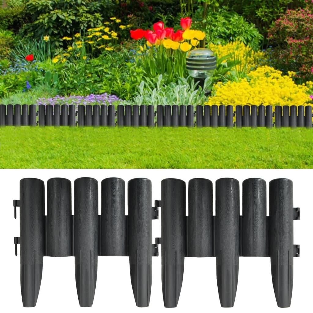 36 Pcs Black Plastic Garden Edging | Heavy Duty Plastic Lawn Edgings.