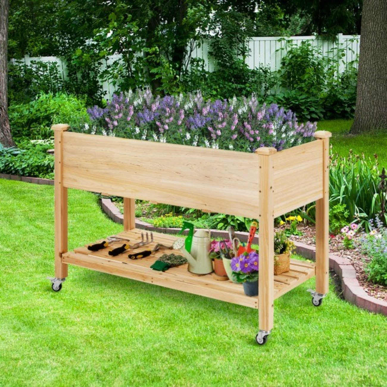 Raised Wood Planter Bed