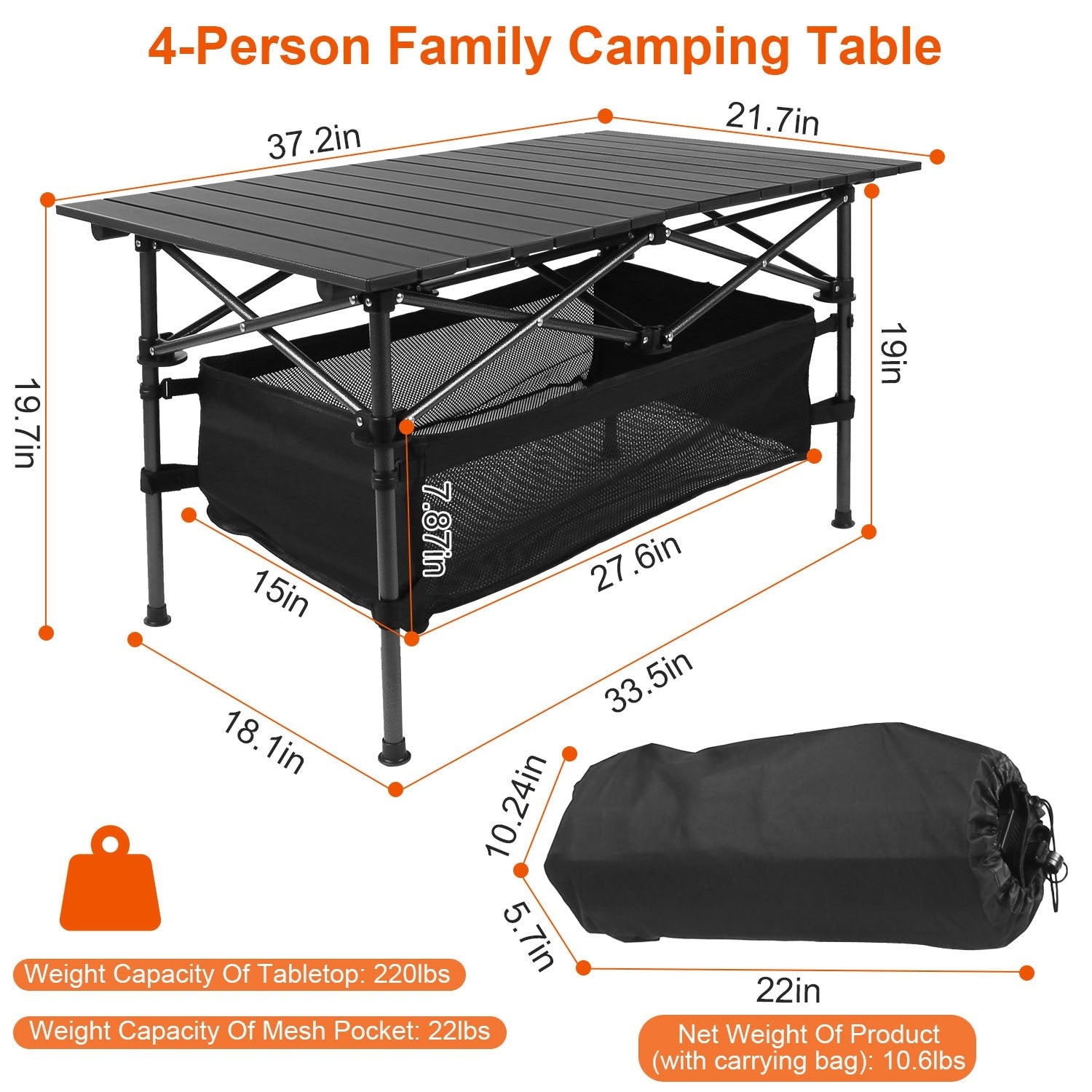 Portable and Foldable Table, Outdoor Garden Table