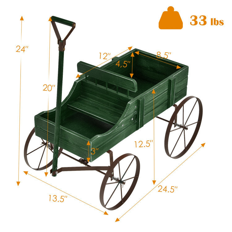 Garden Cart Planter, Wheelbarrow for Garden Decor