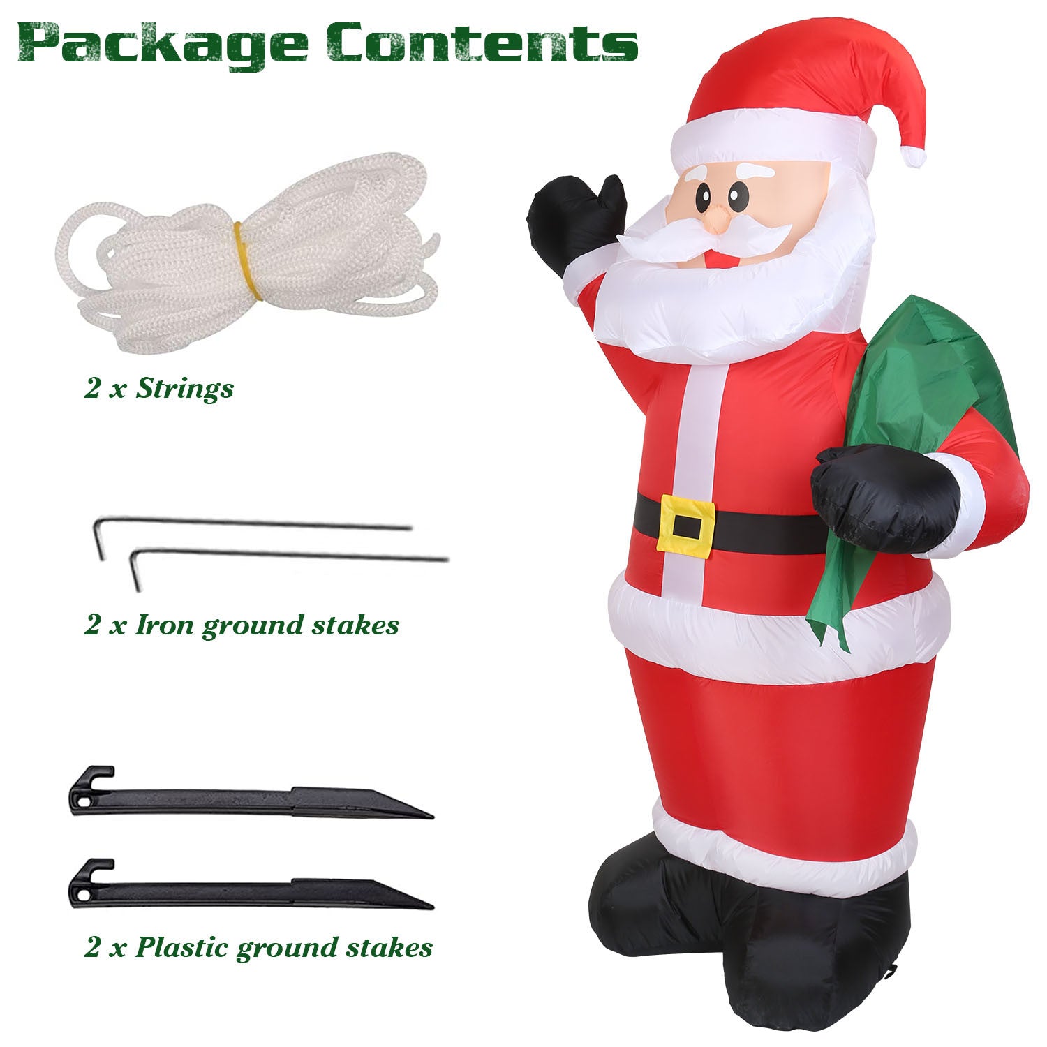 6 Feet Christmas Santa, Inflatable Santa Claus