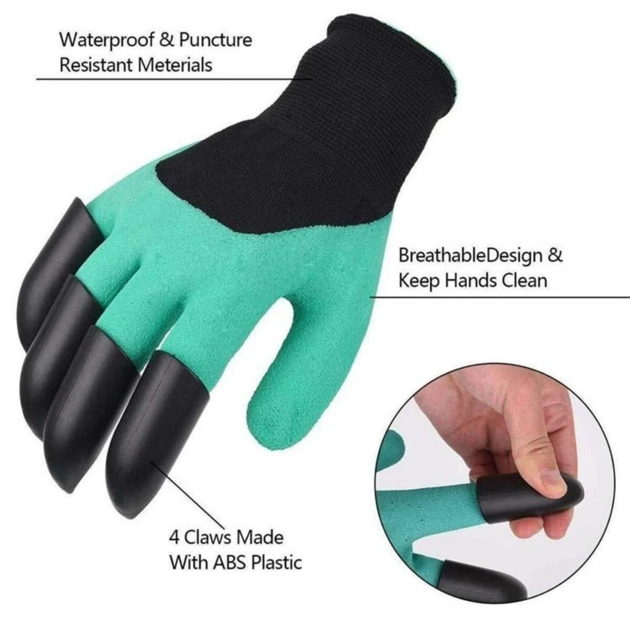 Breathable Garden Gloves with Claws 