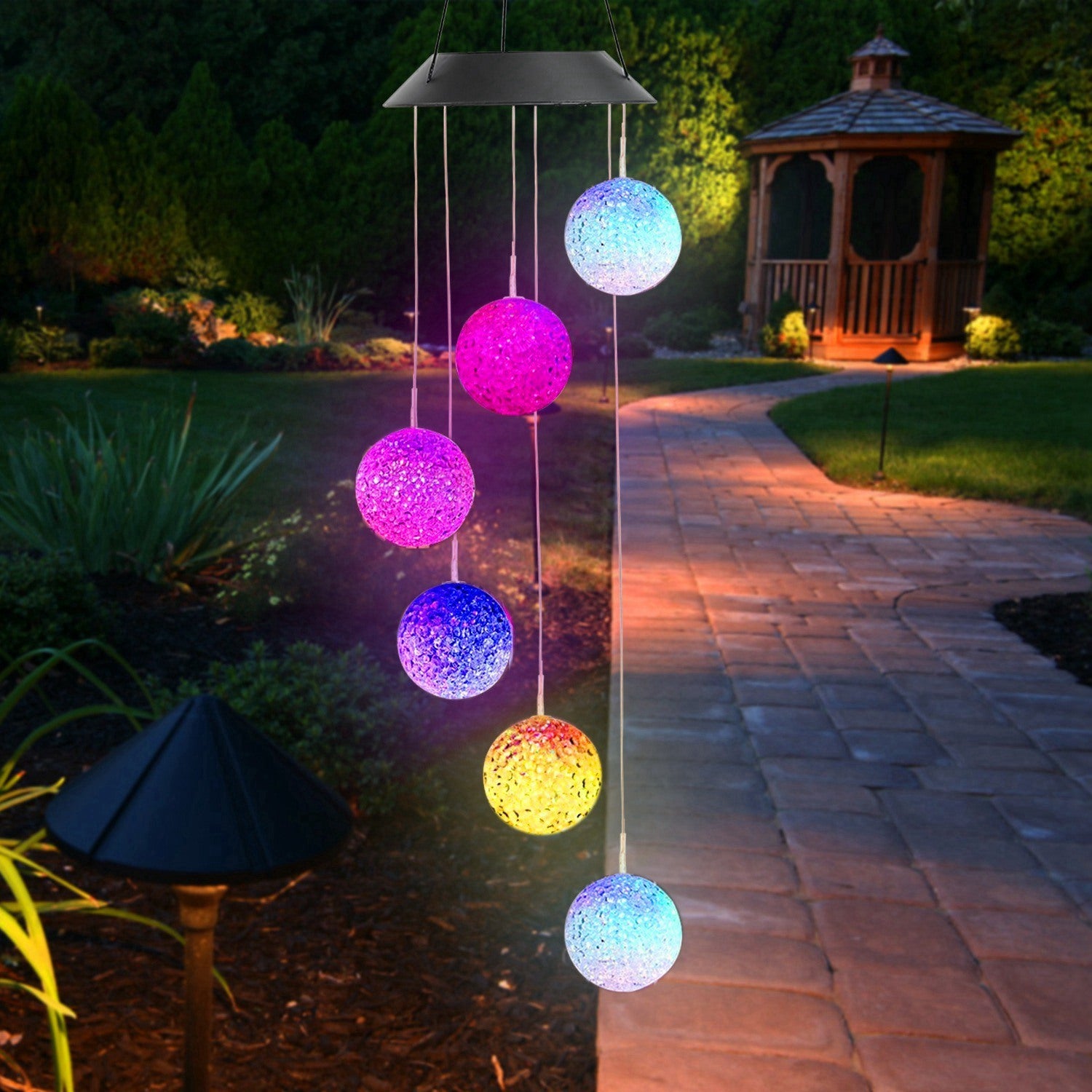 Solar Powered Wind Chimes,  Color Changing LED Lights
