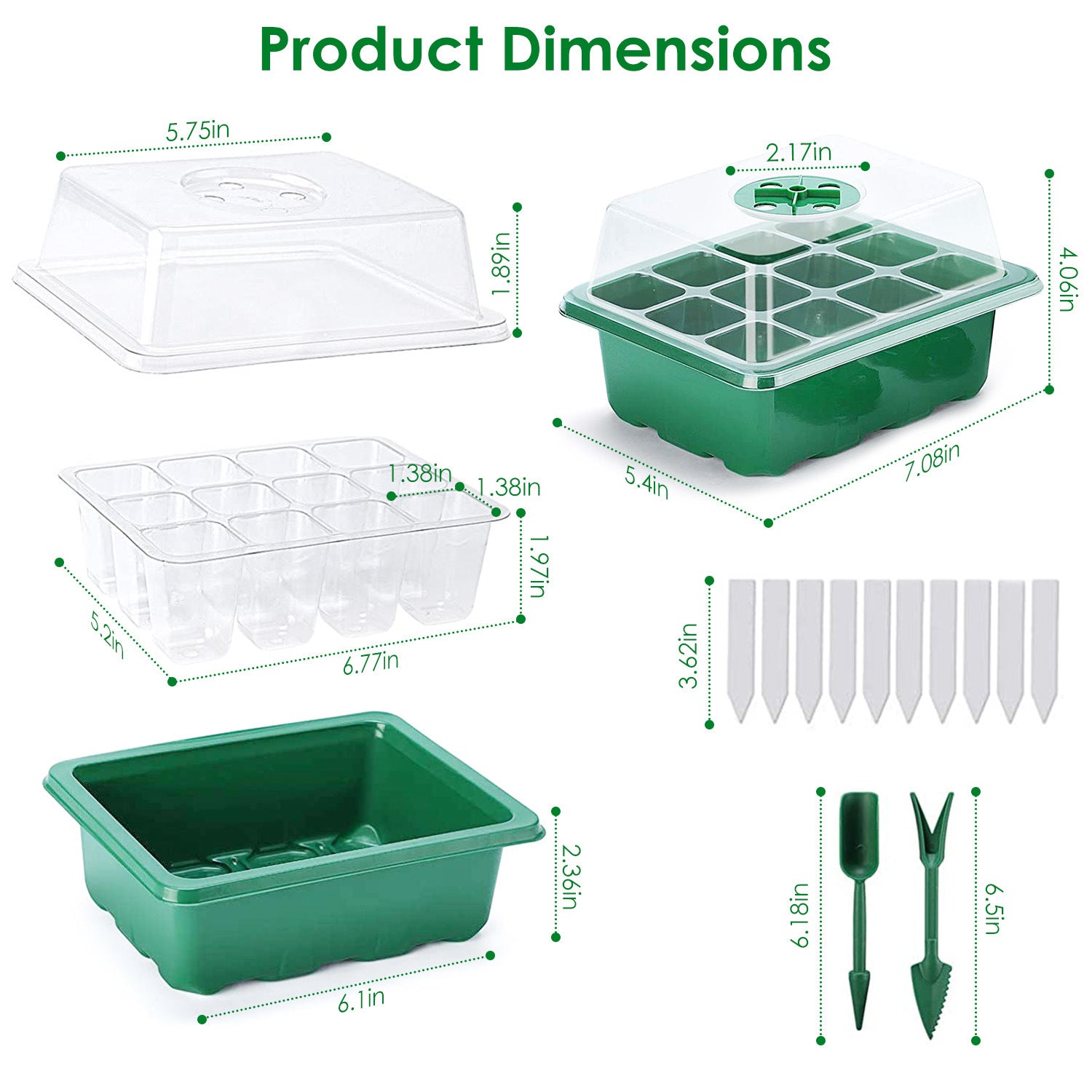10 Pcs Seedling Tray, Seedling Tray with Dome